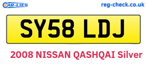 SY58LDJ are the vehicle registration plates.