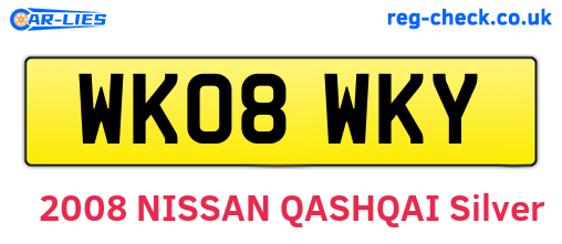 WK08WKY are the vehicle registration plates.