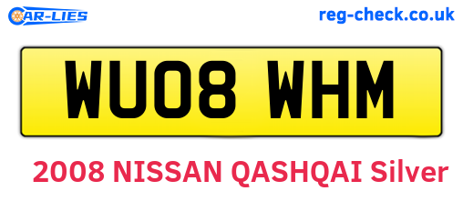 WU08WHM are the vehicle registration plates.