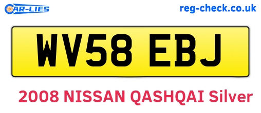 WV58EBJ are the vehicle registration plates.