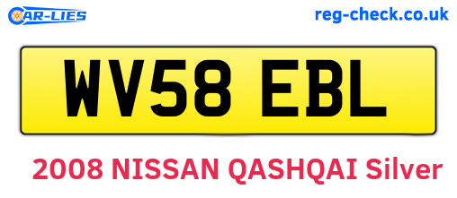 WV58EBL are the vehicle registration plates.