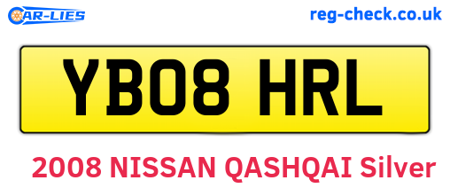 YB08HRL are the vehicle registration plates.