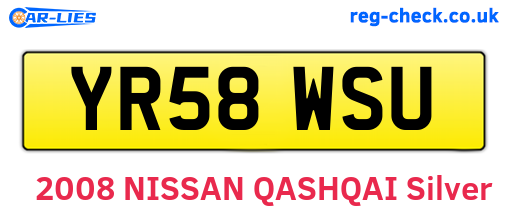 YR58WSU are the vehicle registration plates.