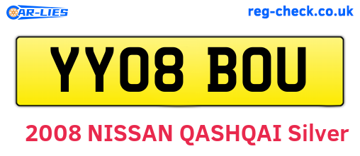 YY08BOU are the vehicle registration plates.