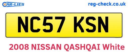 NC57KSN are the vehicle registration plates.