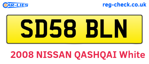 SD58BLN are the vehicle registration plates.