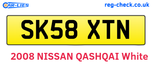 SK58XTN are the vehicle registration plates.