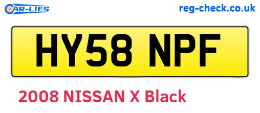 HY58NPF are the vehicle registration plates.