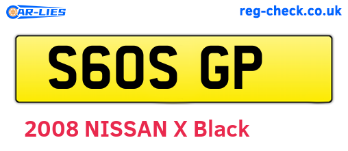 S60SGP are the vehicle registration plates.
