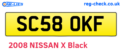 SC58OKF are the vehicle registration plates.