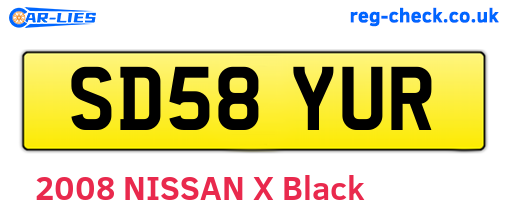 SD58YUR are the vehicle registration plates.