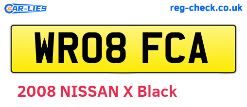 WR08FCA are the vehicle registration plates.