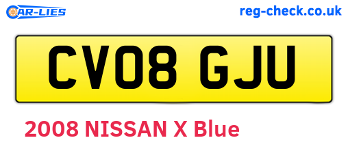 CV08GJU are the vehicle registration plates.