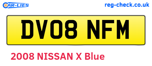 DV08NFM are the vehicle registration plates.