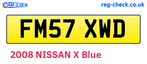 FM57XWD are the vehicle registration plates.