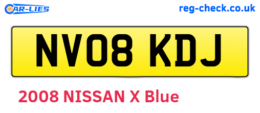 NV08KDJ are the vehicle registration plates.