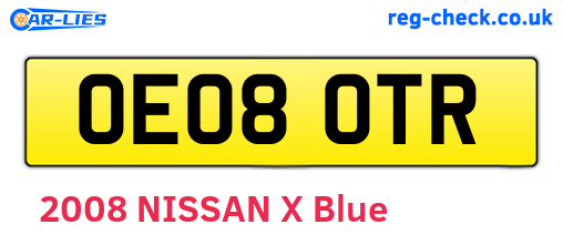 OE08OTR are the vehicle registration plates.
