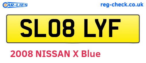 SL08LYF are the vehicle registration plates.