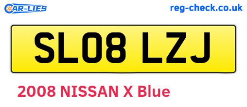 SL08LZJ are the vehicle registration plates.