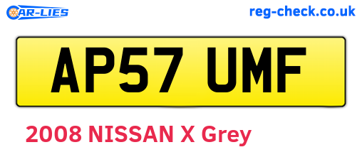 AP57UMF are the vehicle registration plates.