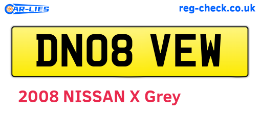 DN08VEW are the vehicle registration plates.