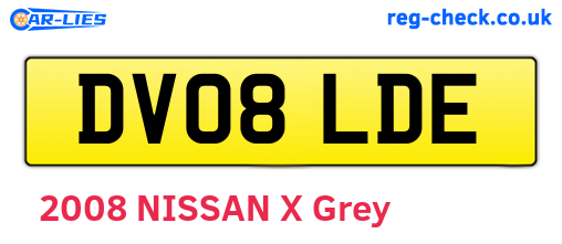 DV08LDE are the vehicle registration plates.