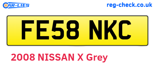 FE58NKC are the vehicle registration plates.