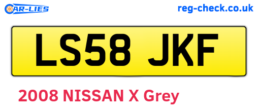 LS58JKF are the vehicle registration plates.