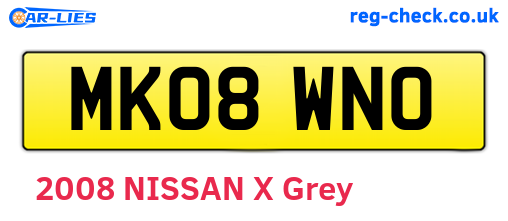 MK08WNO are the vehicle registration plates.