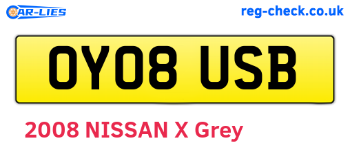 OY08USB are the vehicle registration plates.