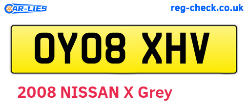 OY08XHV are the vehicle registration plates.