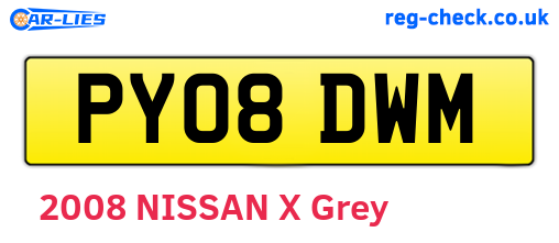 PY08DWM are the vehicle registration plates.