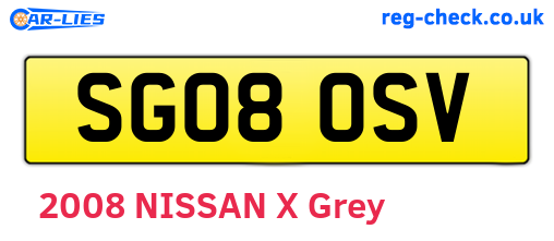 SG08OSV are the vehicle registration plates.