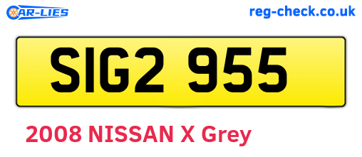 SIG2955 are the vehicle registration plates.