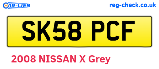 SK58PCF are the vehicle registration plates.
