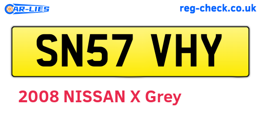 SN57VHY are the vehicle registration plates.
