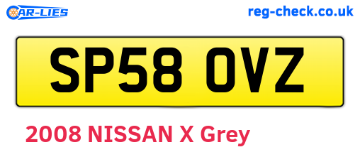 SP58OVZ are the vehicle registration plates.