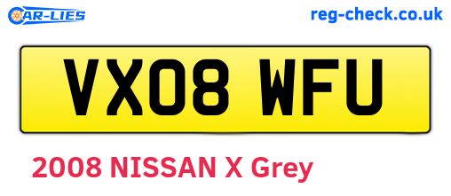 VX08WFU are the vehicle registration plates.