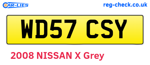 WD57CSY are the vehicle registration plates.