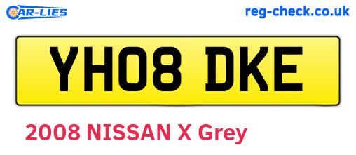 YH08DKE are the vehicle registration plates.