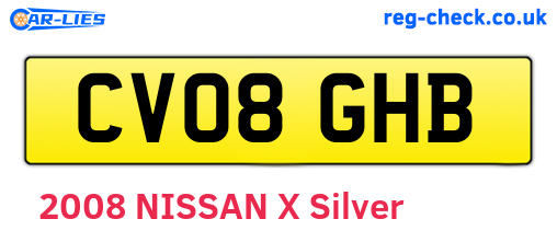 CV08GHB are the vehicle registration plates.