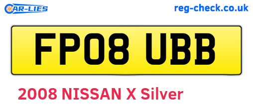FP08UBB are the vehicle registration plates.