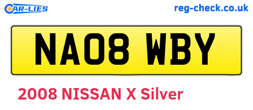 NA08WBY are the vehicle registration plates.