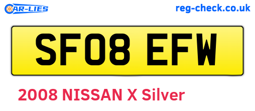 SF08EFW are the vehicle registration plates.