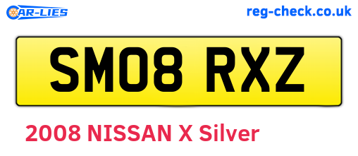 SM08RXZ are the vehicle registration plates.