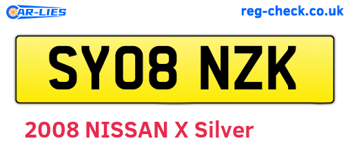 SY08NZK are the vehicle registration plates.