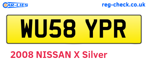 WU58YPR are the vehicle registration plates.
