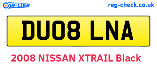 DU08LNA are the vehicle registration plates.