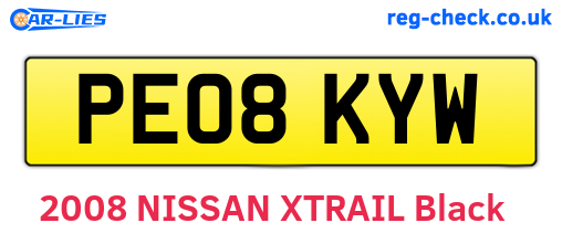 PE08KYW are the vehicle registration plates.