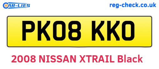 PK08KKO are the vehicle registration plates.
